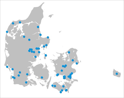 Ørnetælling: kort visende lokalitetsdæknings (26/1-2006)